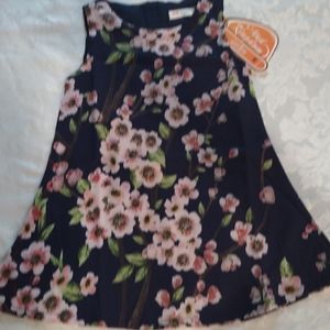 Mud Kingdom Girl Sleeveless Navy Floral Dress -90-